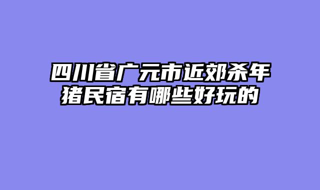 四川省广元市近郊杀年猪民宿有哪些好玩的