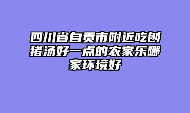四川省自贡市附近吃刨猪汤好一点的农家乐哪家环境好