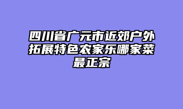 四川省广元市近郊户外拓展特色农家乐哪家菜最正宗