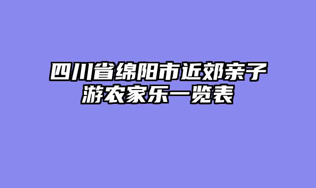 四川省绵阳市近郊亲子游农家乐一览表