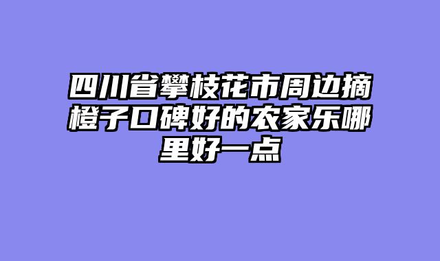 四川省攀枝花市周边摘橙子口碑好的农家乐哪里好一点