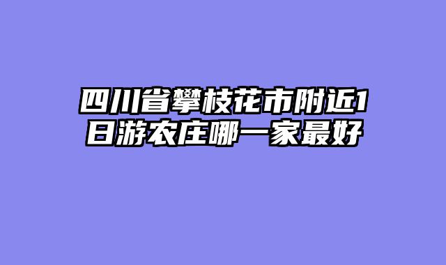 四川省攀枝花市附近1日游农庄哪一家最好