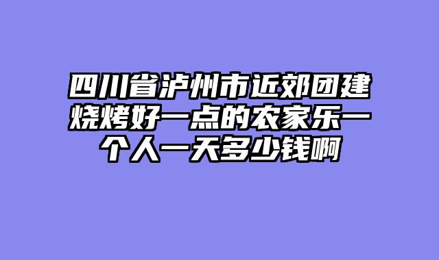 四川省泸州市近郊团建烧烤好一点的农家乐一个人一天多少钱啊
