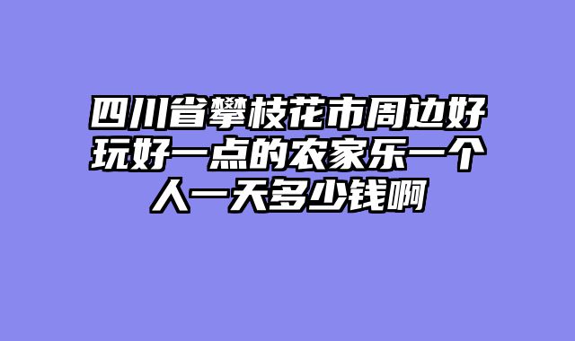 四川省攀枝花市周边好玩好一点的农家乐一个人一天多少钱啊