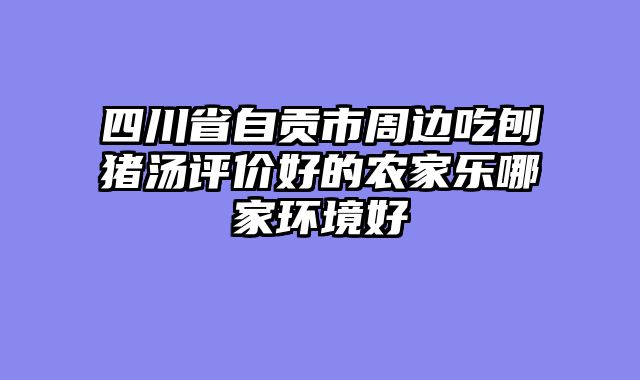 四川省自贡市周边吃刨猪汤评价好的农家乐哪家环境好