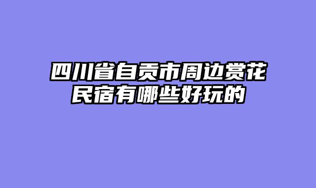 四川省自贡市周边赏花民宿有哪些好玩的