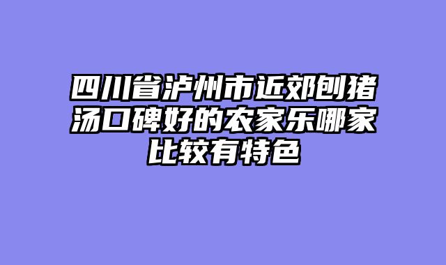 四川省泸州市近郊刨猪汤口碑好的农家乐哪家比较有特色