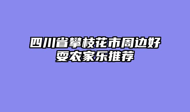 四川省攀枝花市周边好耍农家乐推荐