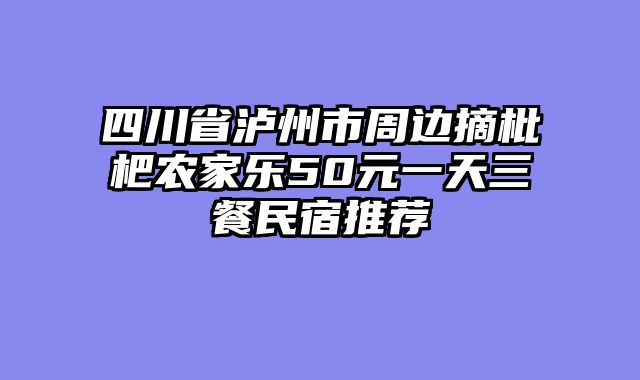 四川省泸州市周边摘枇杷农家乐50元一天三餐民宿推荐