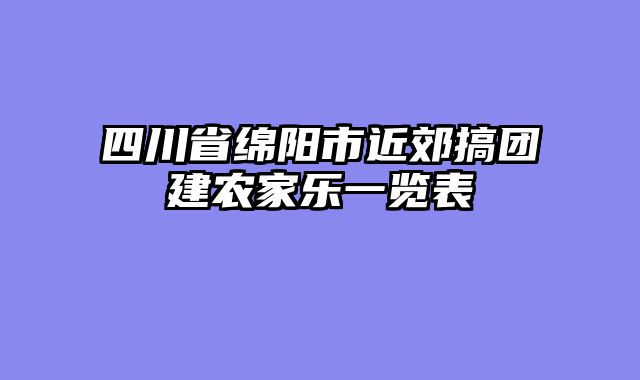 四川省绵阳市近郊搞团建农家乐一览表