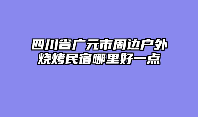 四川省广元市周边户外烧烤民宿哪里好一点