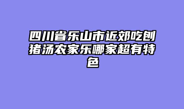 四川省乐山市近郊吃刨猪汤农家乐哪家超有特色