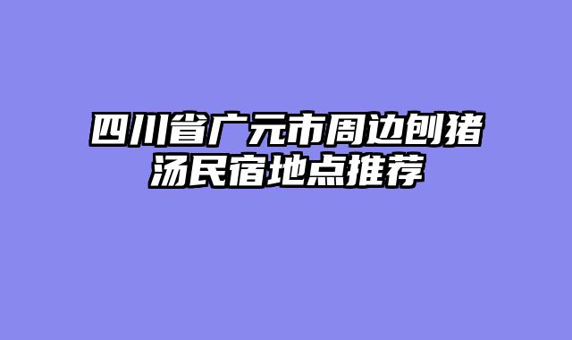 四川省广元市周边刨猪汤民宿地点推荐