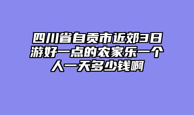 四川省自贡市近郊3日游好一点的农家乐一个人一天多少钱啊
