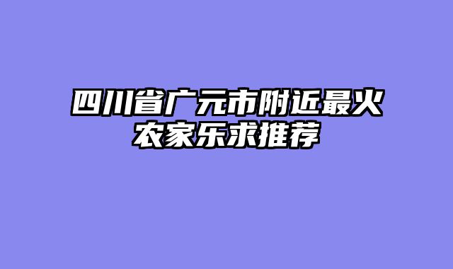 四川省广元市附近最火农家乐求推荐