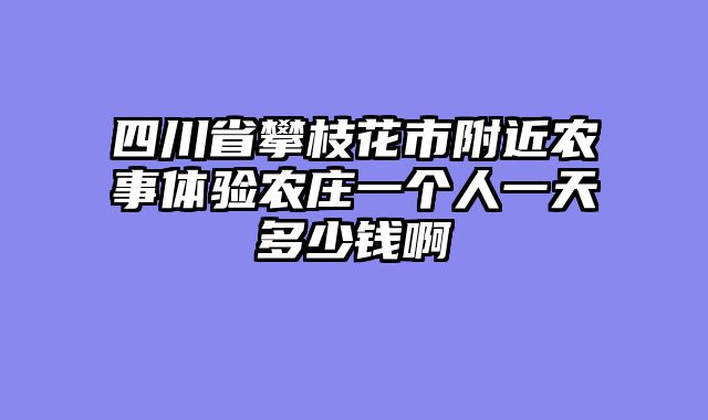 四川省攀枝花市附近农事体验农庄一个人一天多少钱啊